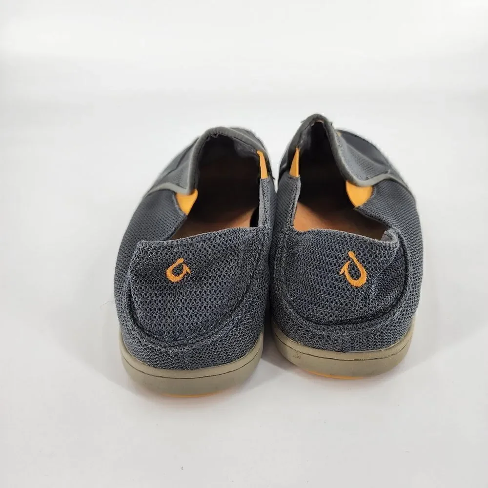 Olukai nohea mens shoes mesh slip on loafers gray 8